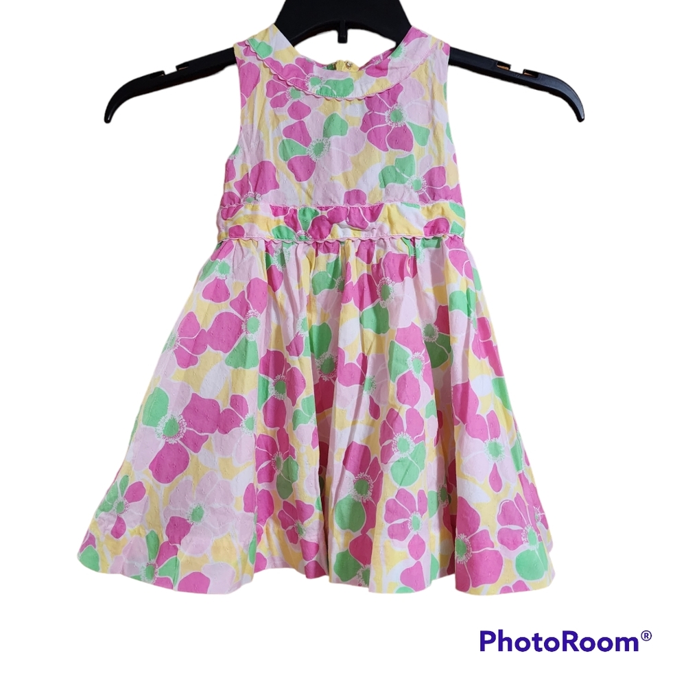 Lilly Pulitzer girl's size 2 floral lemon sorbet shughah dress